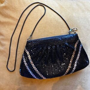 Vintage Black Metal Mesh Purse with strap